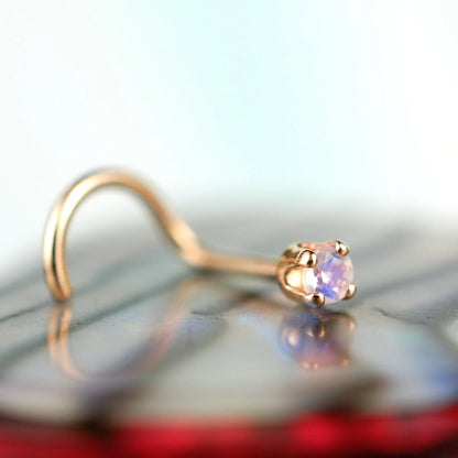 rainbow moonstone stud