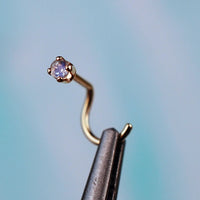 rainbow moonstone gold nose stud