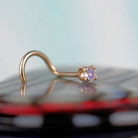 rainbow moonstone gold nose stud