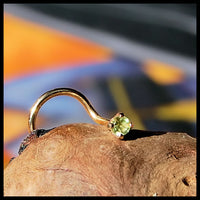 14k yellow gold nose stud