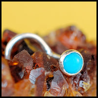 nickel-free sterling silver nose jewelry with turquoise gemstone