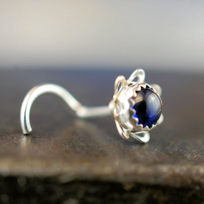 sapphire nose stud