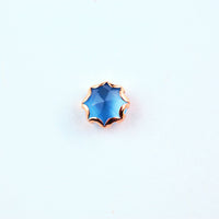 blue chalcedony and yellow gold nose stud