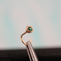 gold emerald nose jewelry