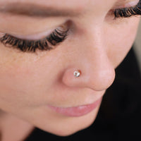 dainty sterling silver nose stud