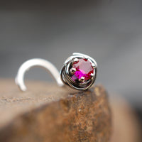 handmade ruby nose stud