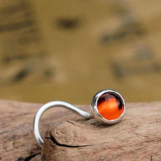 Amber Nose Stud