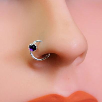 amethyst nose jewelry