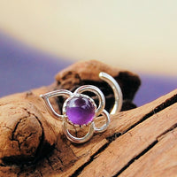 nickel-free sterling silver nose jewelry with amethyst