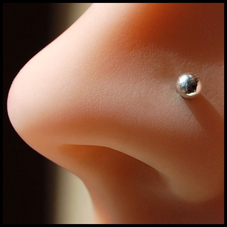 Ring Piercing Large Nose Piercing Big Bud Silver Nose Stud Big