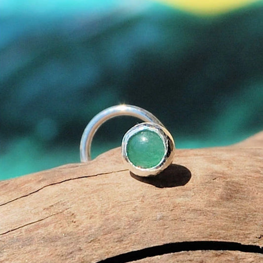 aventurine nose stud