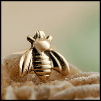tiny bee nose stud in yellow gold