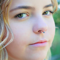 handmade black opal nose ring