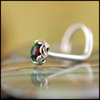 sterling silver with black opal nose jewelry