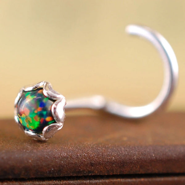 black opal nose stud
