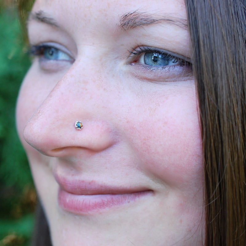 Black opal shop nose stud
