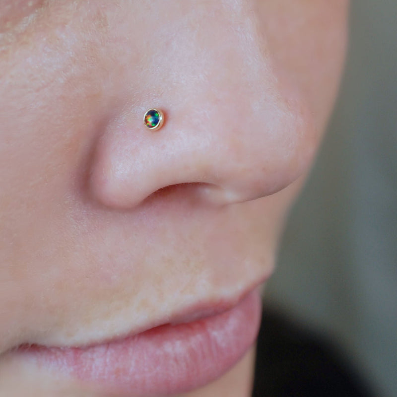 Black opal shop nose stud