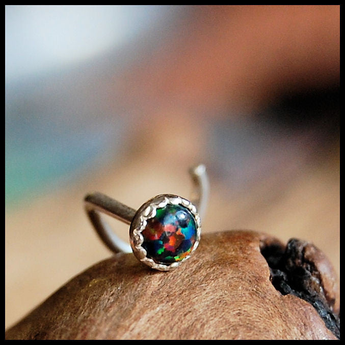 black opal nose pin