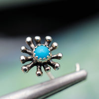 bold nose stud with turquoise