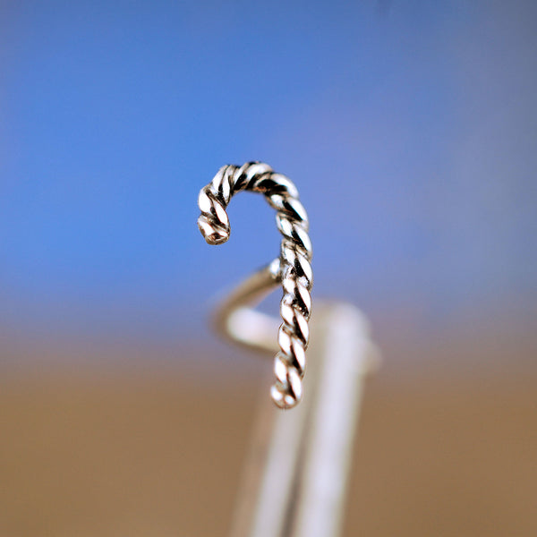 candy cane nose stud