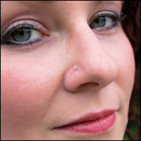dainty nose stud in sterling silver cubic zirconia