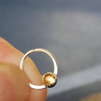 nickel free sterling silver nose ring with yellow citrine gemstone