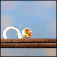 dainty citrine nose stud in sterling silver