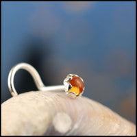 dainty citrine nose stud