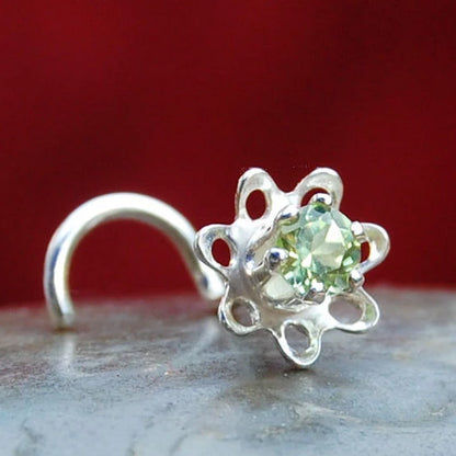 dainty sterling silver nose stud