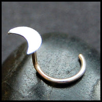 nickel-free silver crescent moon nose ring