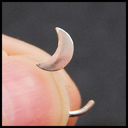 silver crescent moon nose screw nickel-free
