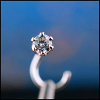 dainty gemstone nose stud in sterling silver