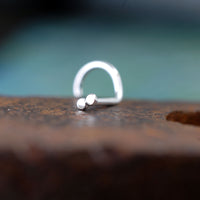 Flat to the Nose Double Silver Spot Nose Stud