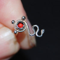 sterling silver and garnet nose stud