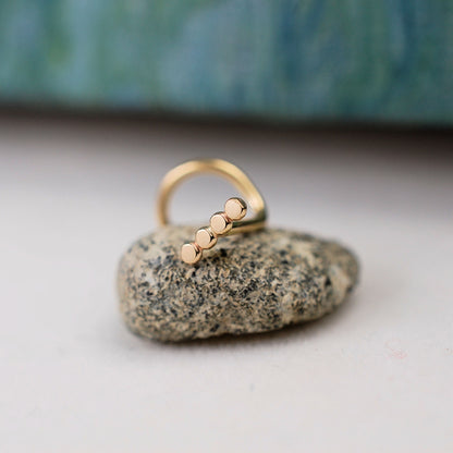 gold bar minimalist nose stud