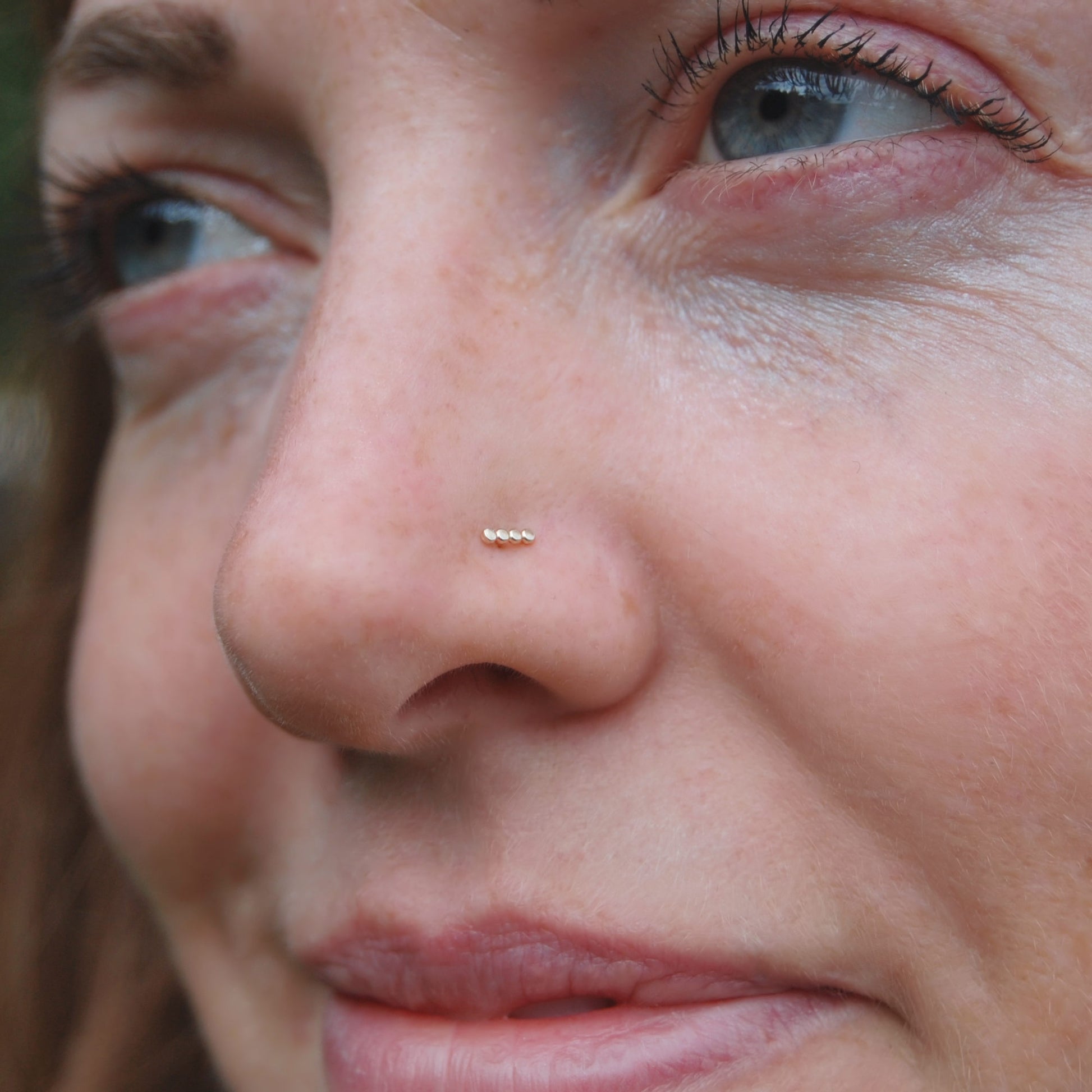 Double Gold Spot Nose Stud Solid Gold Nose Stud Gold Nose