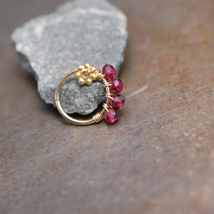garnet nose ring