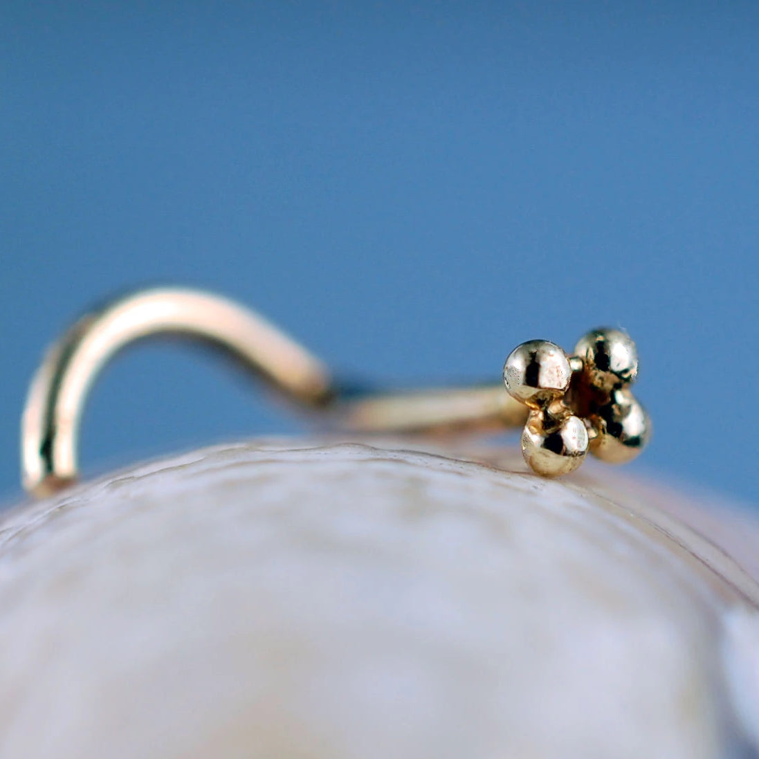 dainty 14 karat yellow gold nose stud