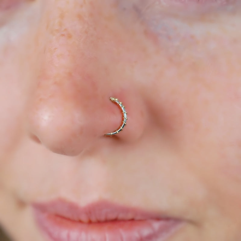 Gold Nose Ring | Gold Spiral Nose Ring | Unique Nose Jewelry – Rock Your Nose  Jewelry Inc.