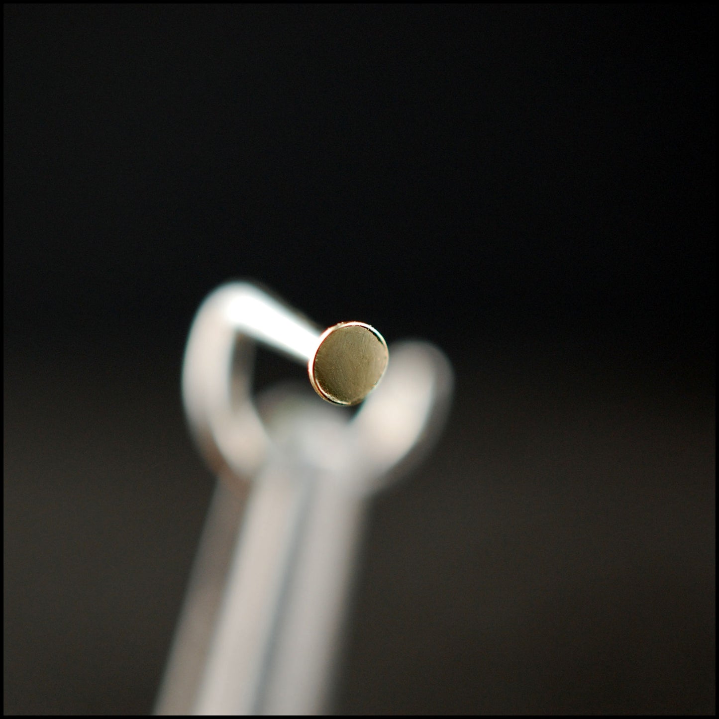 flush 14k gold dot nose stud
