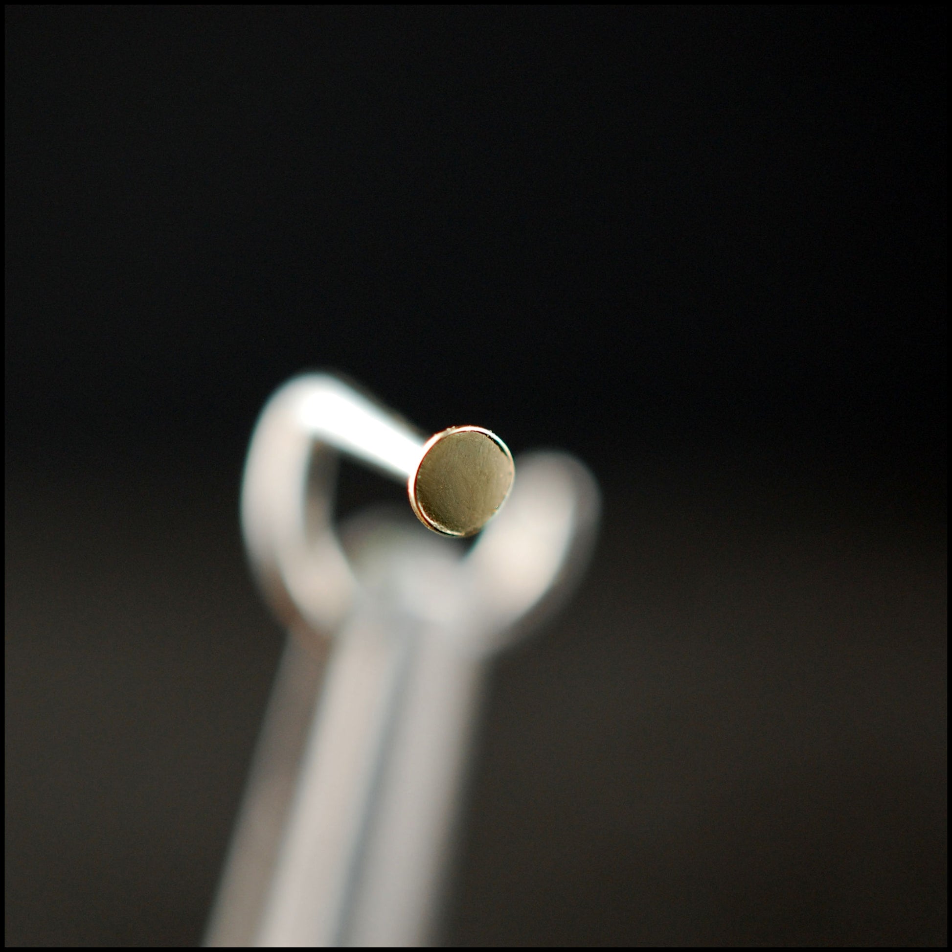 flush 14k gold dot nose stud