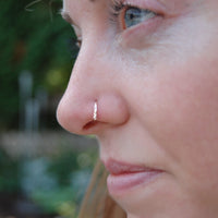 rose gold hammered front nose ring 