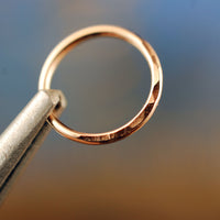 Rose Gold Nose Ring Hoop Hammered