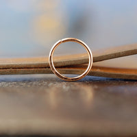 Rose Gold Nose Ring Hoop Hammered