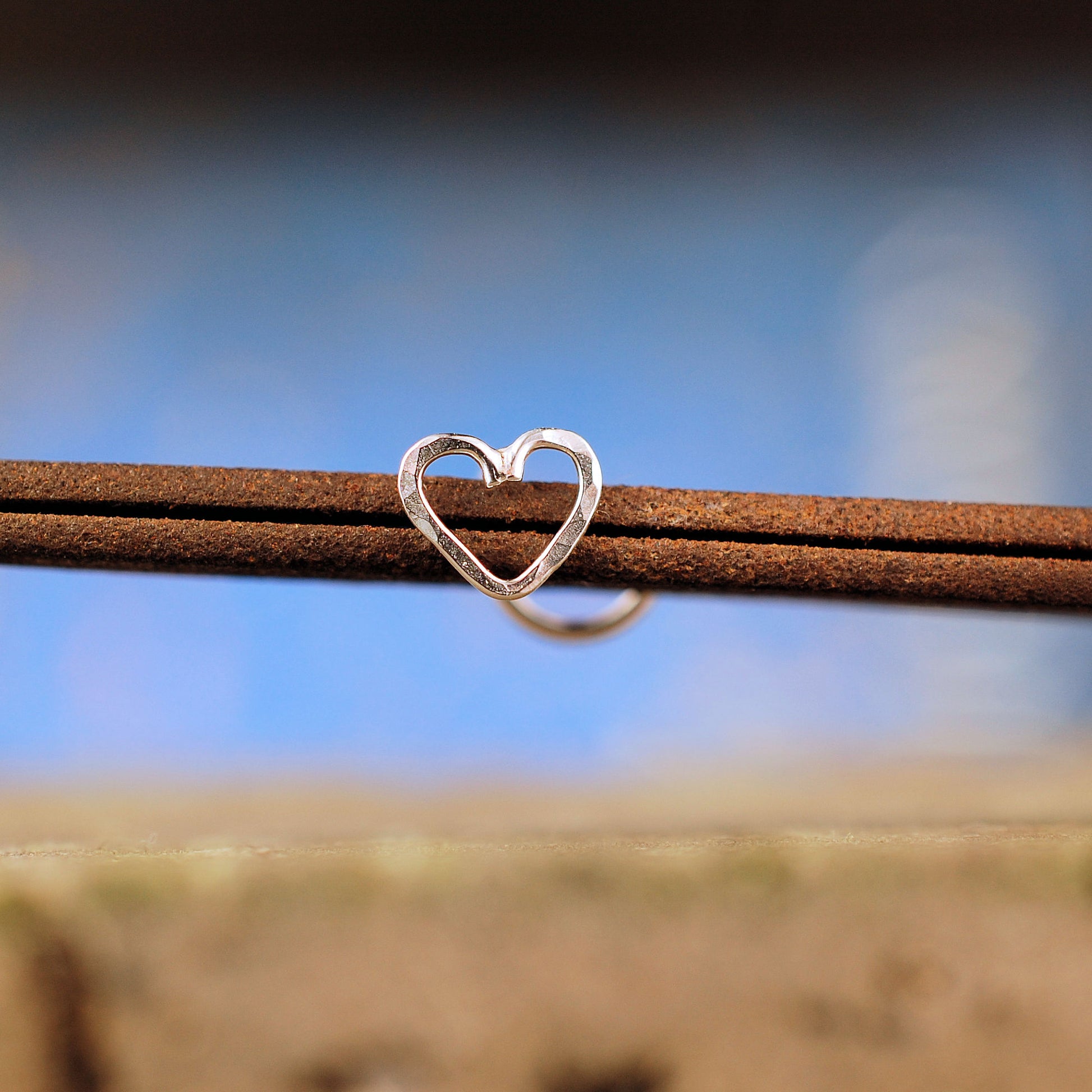 silver heart nose jewelry nickel-free