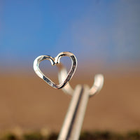 sterling silver heart nose stud