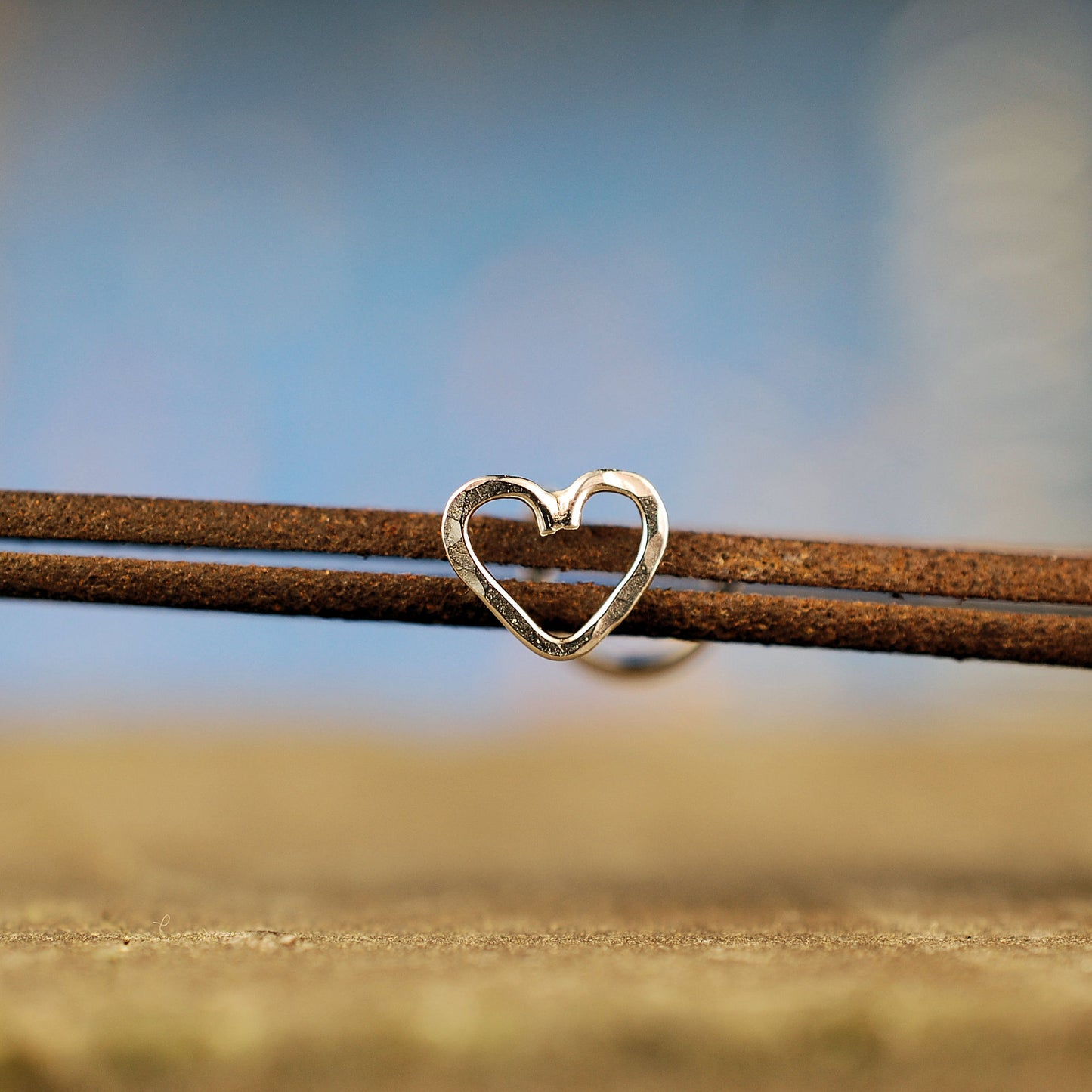 nickel-free sterling silver nose stud with heart