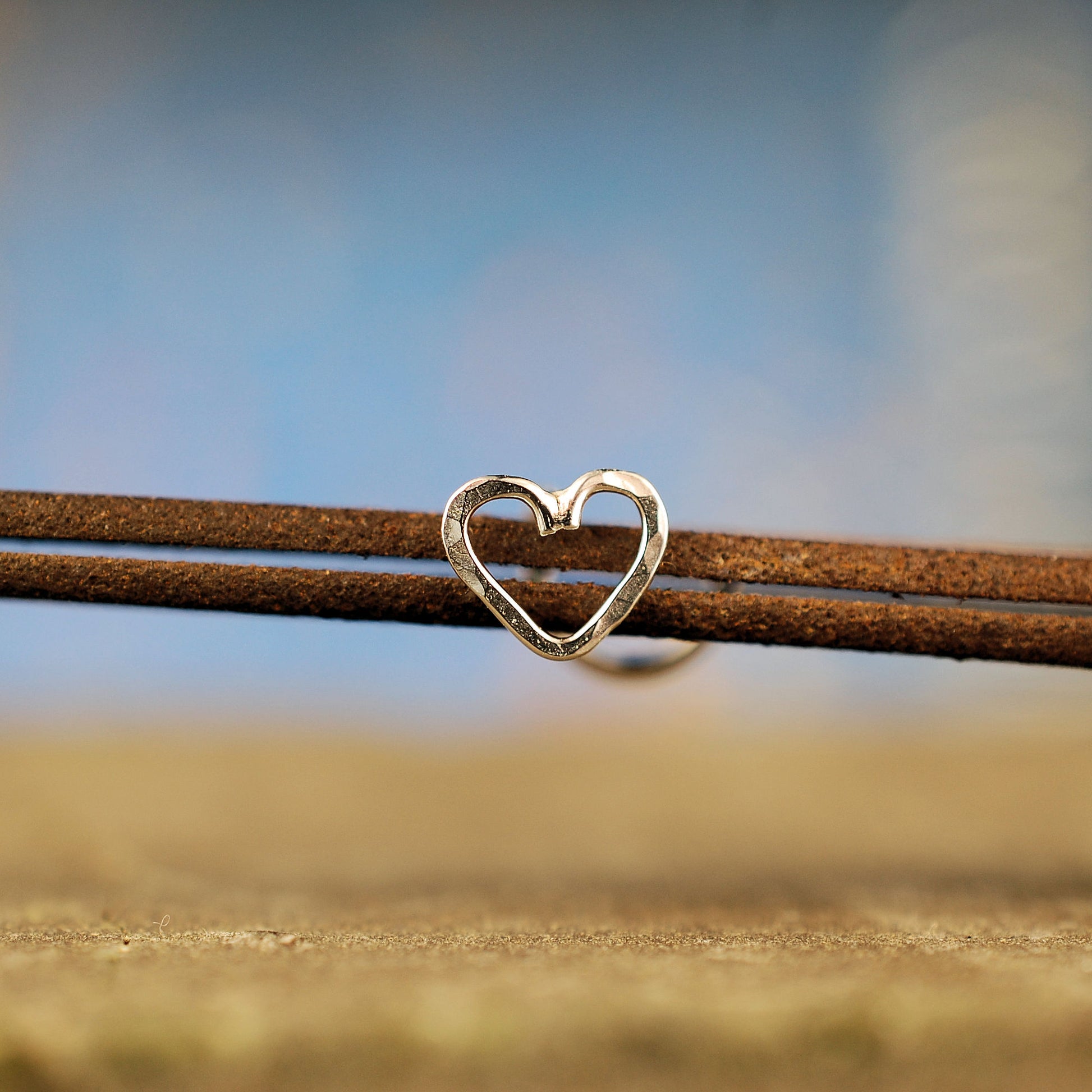 nickel-free sterling silver nose stud with heart