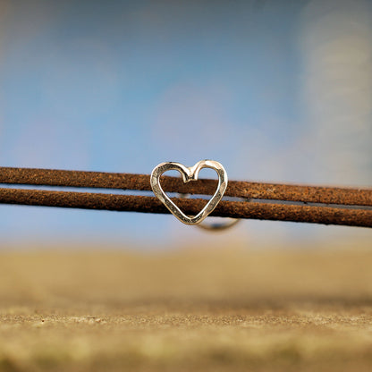 nickel-free sterling silver nose stud with heart