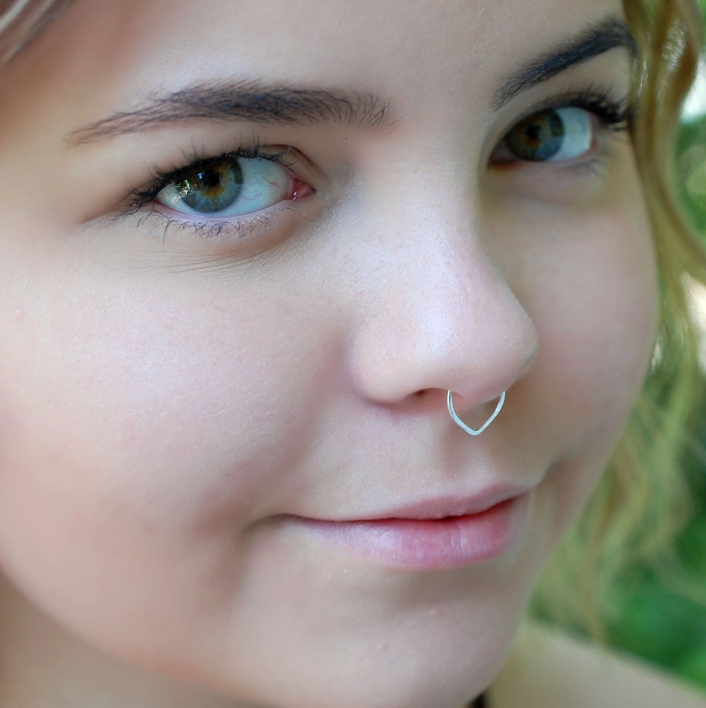 Septum piercing silver sales